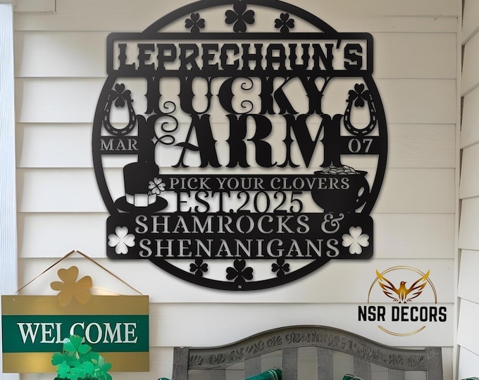 Custom Lucky Farm Metal Sign: St. Patrick's Day Decor