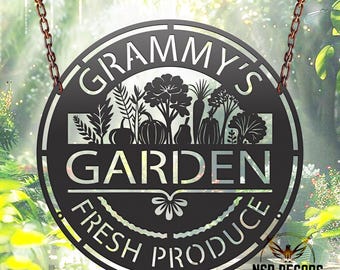 Custom Vegetable Garden Metal Sign, Farmhouse Outdoor Decor