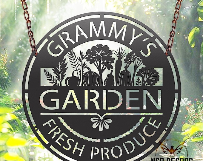 Custom Vegetable Garden Metal Sign, Farmhouse Outdoor Decor