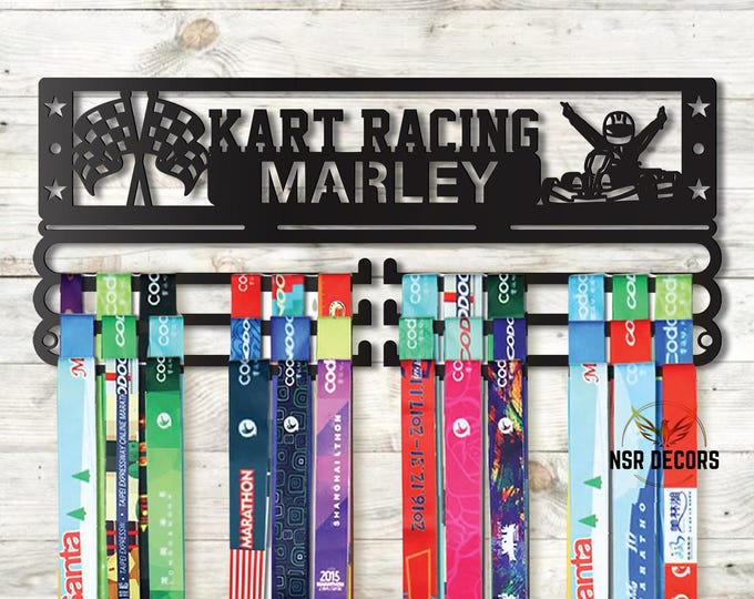 Custom Go Kart Racing Medal Display: Personalized Awards Hanger