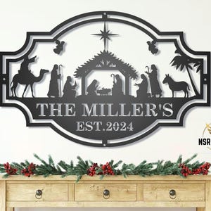 Custom Nativity Metal Sign, Joy Christmas Wall Art, Star of Bethlehem Gift, Outdoor Nativity Décor, Faith Based Christmas Gifts, Winter Gift