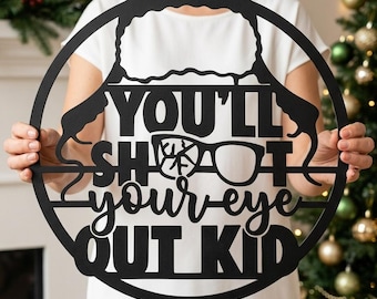 Funny Christmas Metal Sign, Cracked Glasses Artwork, Sarcastic Holiday Decor, Round Wall Art, Novelty Winter Gift
