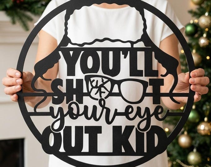 Funny Christmas Metal Sign, Cracked Glasses Artwork, Sarcastic Holiday Decor, Round Wall Art, Novelty Winter Gift