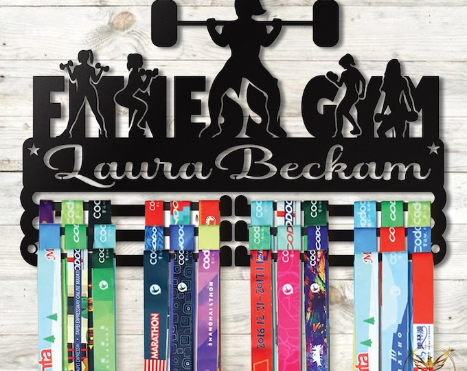 Personalized Fitness Medal Hanger: Gym, Running, CrossFit