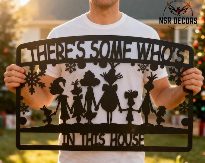 Whoville Family Metal Sign | Grinch Christmas Decor
