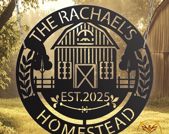 Personalized Homestead Metal Sign, Custom Farmhouse Decor
