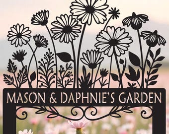 Custom Metal Flower Garden Stakes: Personalized Yard Art