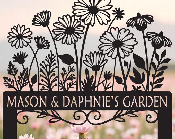 Custom Metal Flower Garden Stakes: Personalized Yard Art