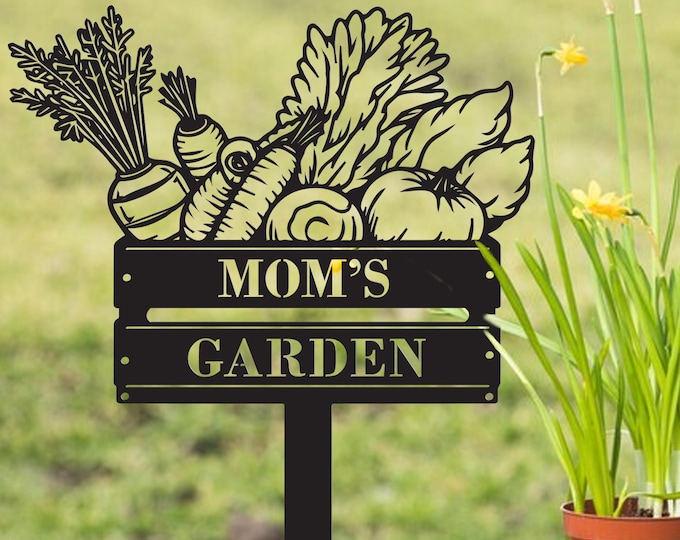 Personalized Metal Garden Stake, Vegetable Garden Sign, Outdoor Decor, Gardener Gift