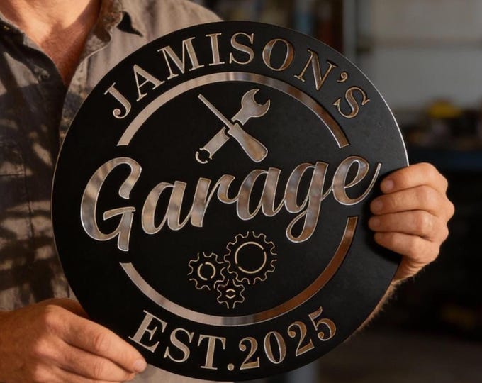 Custom Garage Metal Sign, Personalized Man Cave Decor