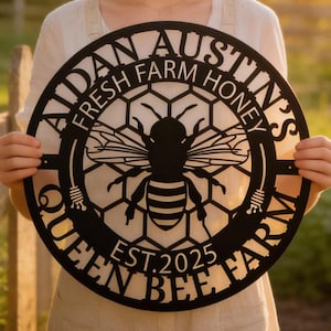 Cartello in metallo personalizzato per apiario, regalo per giardiniere e apicoltore, cartello da giardino personalizzato, decorazione murale per allevamento di api.
