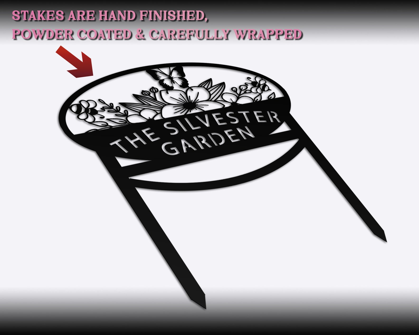 Personalized Metal Garden Sign, Custom Gardener Name Sign, Family Last