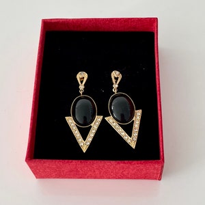 Vintage art deco triangular dangling earrings image 1