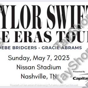 Custom Taylor Swift Eras Tour Tickets