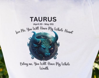 I am A Taurus T-Shirt, Bullheaded Tee, Zodiac Sign Shirt, Horoscope Tshirt, Zodiac Gift, Birthday Gift, Astrology Crew Neck T-Shirt