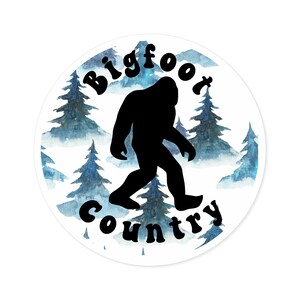 Bigfoot country blue Round Stickers, IndoorOutdoor