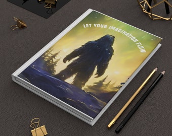 Bigfoot hardcover dagboek mat, Sasquatch schrijven hardback notitieboek, laat uw fantasie stromen boek
