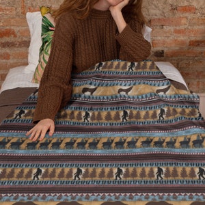 Bigfoot Sherpa Fleece Blanket, Sasquatch Gifts,  Bigfoot Blanket, Blankets for girls and boys, Blanket For Gift, Birthday Blanket,