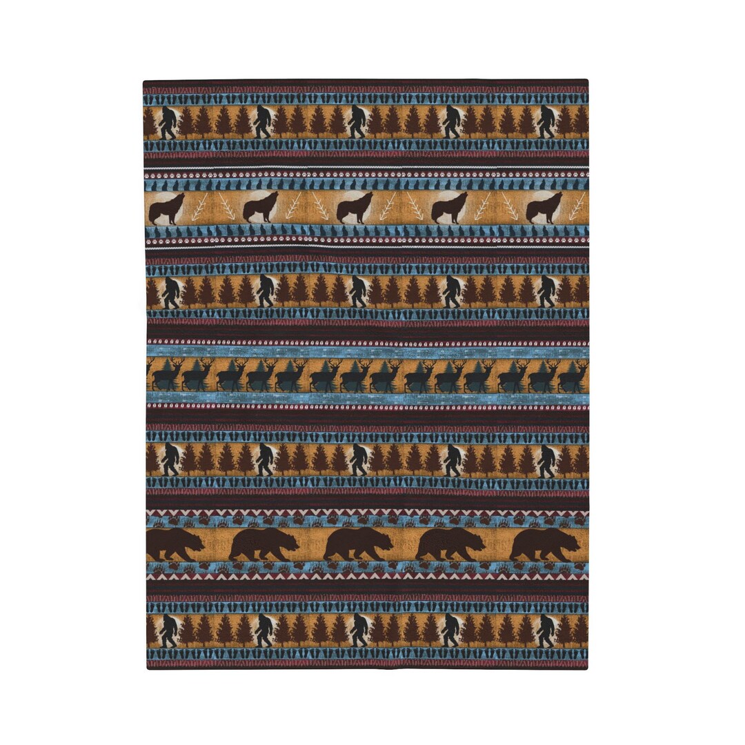 White Bigfoot Pattern Print Bed Set Quilt