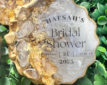 Personalised Geode Crystal Favors for Guests - Custom Wedding Magnets, Engagement & Baby Shower Gifts - Personalised Fridge Magnet UK Seller