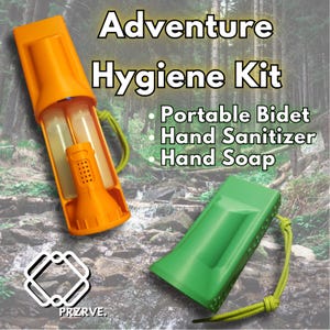 Kit de higiene para aventuras No'BS // Set de bidé portátil + jabón y desinfectante - Cuidado personal ecológico sin residuos, elementos esenciales para acampar de manera sostenible