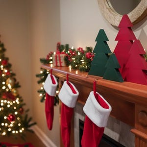 Rustic Wooden Christmas Trees – Farmhouse Holiday Mantel Decor