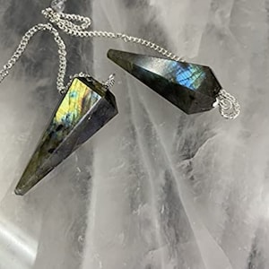 Labradorite Pendulums | Faceted Cone Pendulums | Flashy Labradorite Pendulums | Crystals Pendulum | Healing Dowsing Pendulums