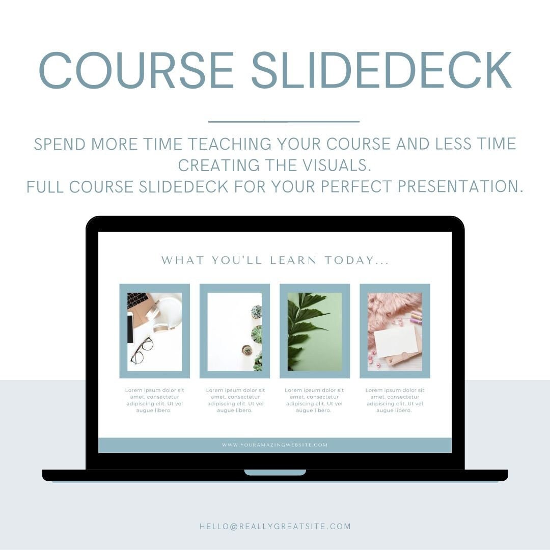 Course Slides Slidedeck Canva Template Webinar Slides - Etsy