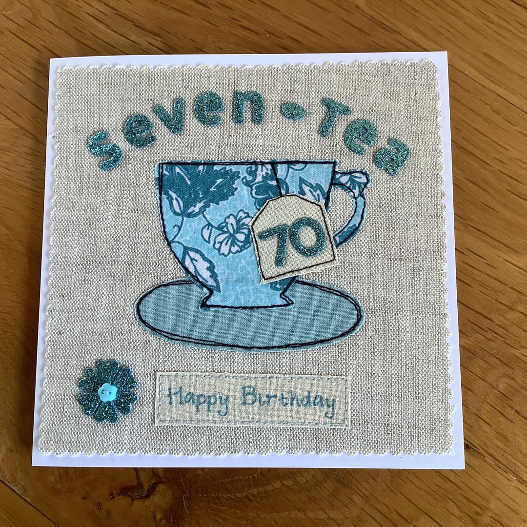 Handmade 70th Birthday Card Personalised Option Fabric - Etsy UK