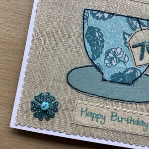 Handmade 70th Birthday Card - Personalised Option - Fabric - Etsy UK