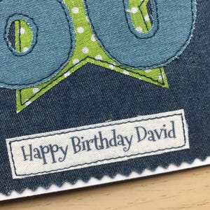 Handmade Denim 70th Birthday Card - Personalised Option - Etsy UK