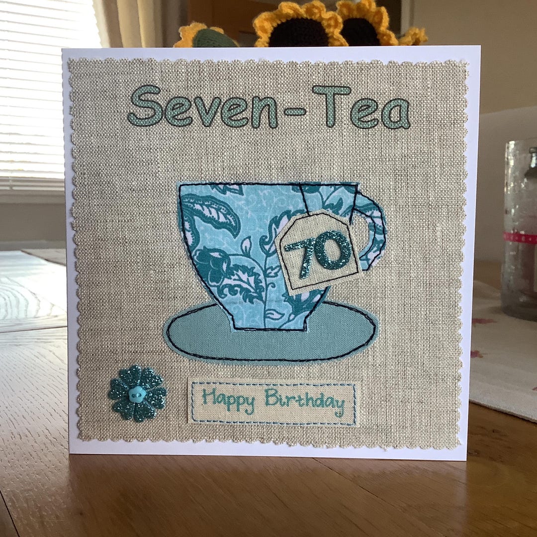 Handmade 70th Birthday Card Personalised Option Fabric - Etsy