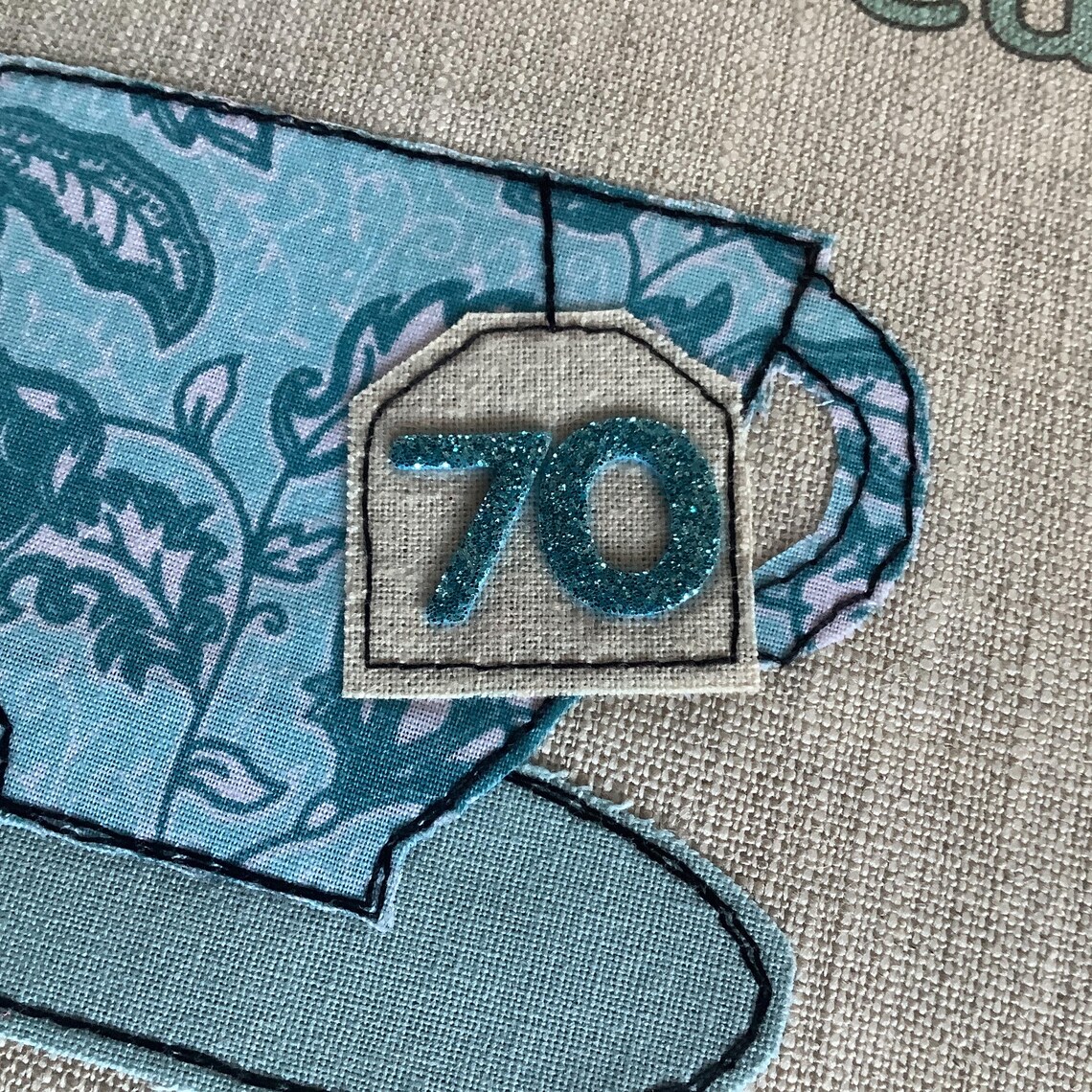 Handmade 70th Birthday Card - Personalised Option - Fabric - Etsy UK