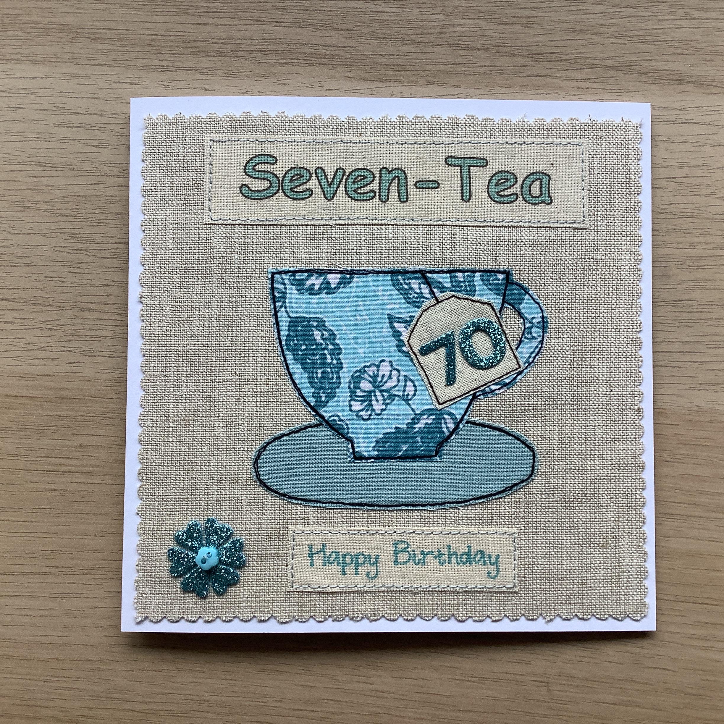 Handmade 70th Birthday Card - Personalised Option - Fabric - Etsy UK