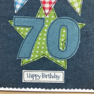 Handmade Denim 70th Birthday Card - Personalised Option - Etsy UK