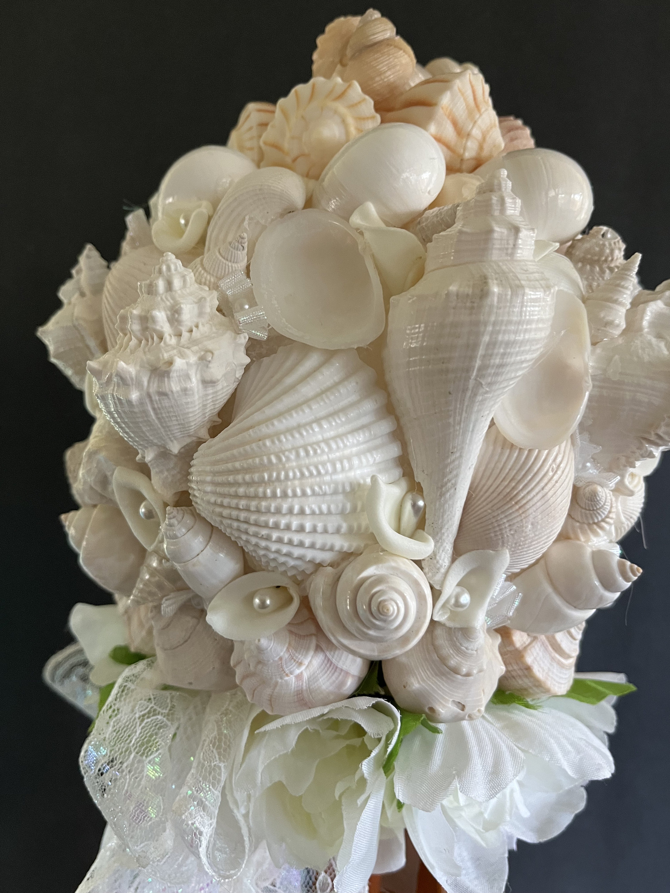 Beach Wedding Seashell Bouquet, Shell Arrangement, White Bridal Beach ...