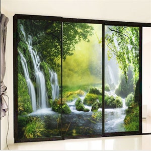 Customized Window Privacy Window Film Waterfall Pattern Decoration No Glue Static Cling Frosted Glass Sticker for Home