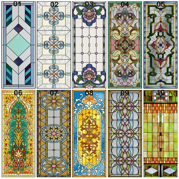 Customized Stained Glass Window Films Frosted Sticker Privacy Static Cling Bathroom Sliding Door Home Office