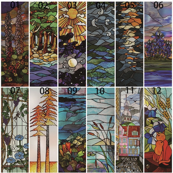 Folia okienna matowa, zapewniająca prywatność, witrażowa, retro, styl kościelny, kolorowa naklejka na drzwi, prysznic, łazienka, niestandardowy rozmiar