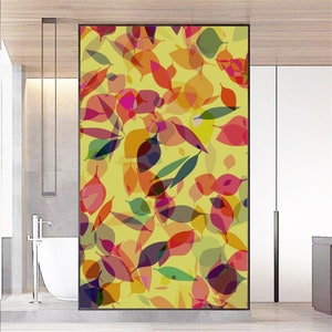 Custom Size Privacy Glass Window Film Color Geometric Printing Frosted Glass Door Decoration Film Anti UV Static Non-Glue Window Stickers