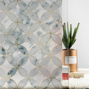 Customized Window Film Frosted Privacy Glass Stickers Modern Geometric Art Static Cling Window Decoration For Home Decor