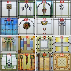 Customized Frosted Retro Window Film Stained Glass Privacy Static Cling Stickers for Shower Kitchen Office and Home Decor