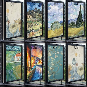Customized Window Stickes Art Glass Film Frosted Static Cling Privacy Bathroom Divider Home Decor Decals Reusable