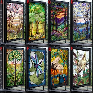 Customized European Style Stained Glass Window Sticker Electrostatic Static Cling Transluent Frosted Glass Film Bathroom Decal Removable