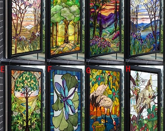 Customized European Style Stained Glass Window Sticker Electrostatic Static Cling Transluent Frosted Glass Film Bathroom Decal Removable