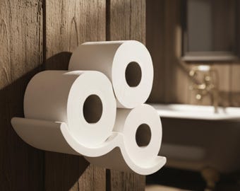 3D Printed Cloud Toilet Roll Holder | Wall-Mounted Bathroom Decor | Quirky Home Gift | Housewarming