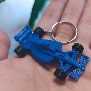 Formula 1 Racing Key Ring Williams Car Keychain 3D Printed F1 Car Keyring Small Speedy Detailed Gift for Car Enthusiasts & Racing Fans Blue