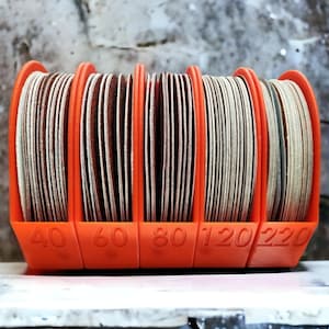6-Inch Sanding Pad Holder: Personalized Grit Organizer, Workshop Storage