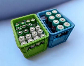 Stackable Battery Organizer: AA, AAA, 9V Compact Storage Tray