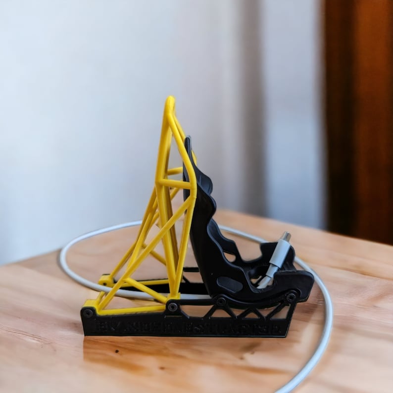 Racing Seat Charge Stand Phone Holder, Recaro Themed Motorsport Desk